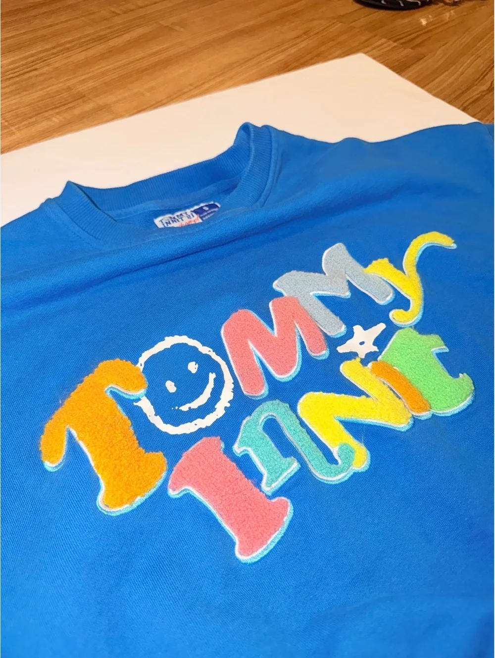 Tommy Innit Colorful Puff Print Crewneck Sweatshirt Blue Size S